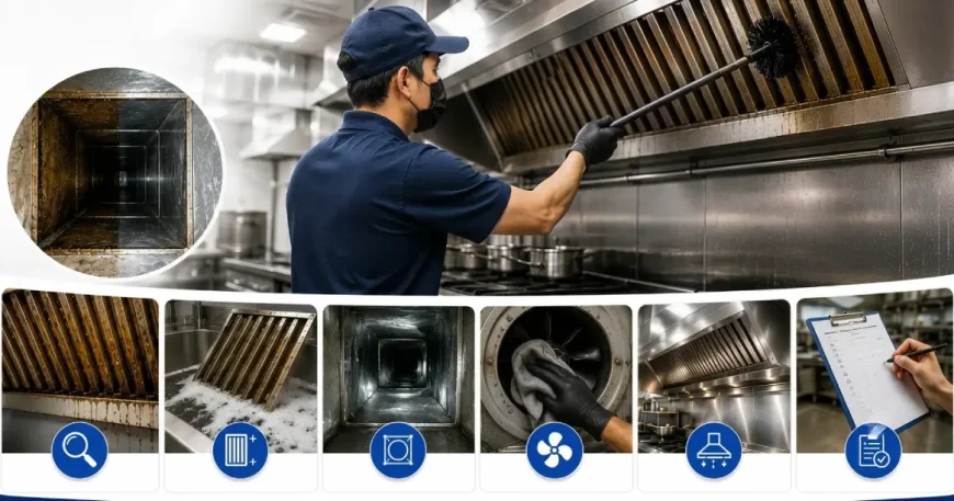 Commercial kitchen hood cleaning